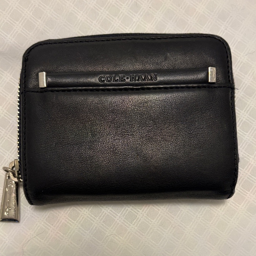 Cole Haan Black Leather Zip Wallet